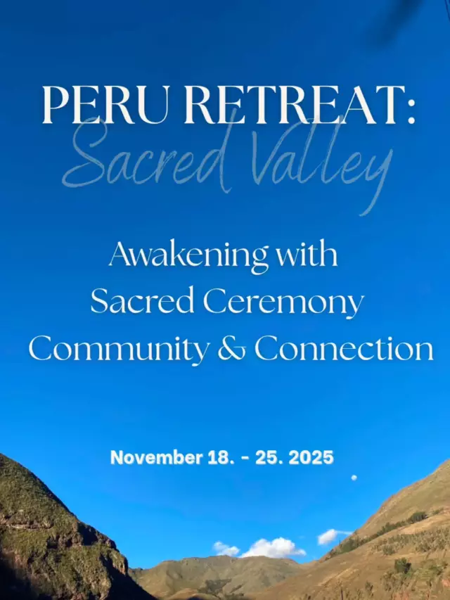 🌙 For many moons we’ve been preparing… and now the moment has arrived.

✨ An 8-day Retreat in the Sacred Valley of Peru ✨
A sacred journey of ceremony, community & awakening. 
🌟 Limited to just 8 participants for a truly intimate experience 🌟

This retreat is a tapestry of practices and traditions. Ceremonies, guided meditations, movement, sound, and nature explorations. 

We're especially excited that participants will have the opportunity to work with our beloved teacher, who has profoundly shaped our own spiritual journey.🌱

💌 Comment “CONNECTION” or send us a private message to schedule a call & receive details.

🦋
We are honored to be your guide and witness 
on this journey back to your own sacred center. 

In gratitude,
Vanessa - @munay_frequency & Sina - @sister.sina